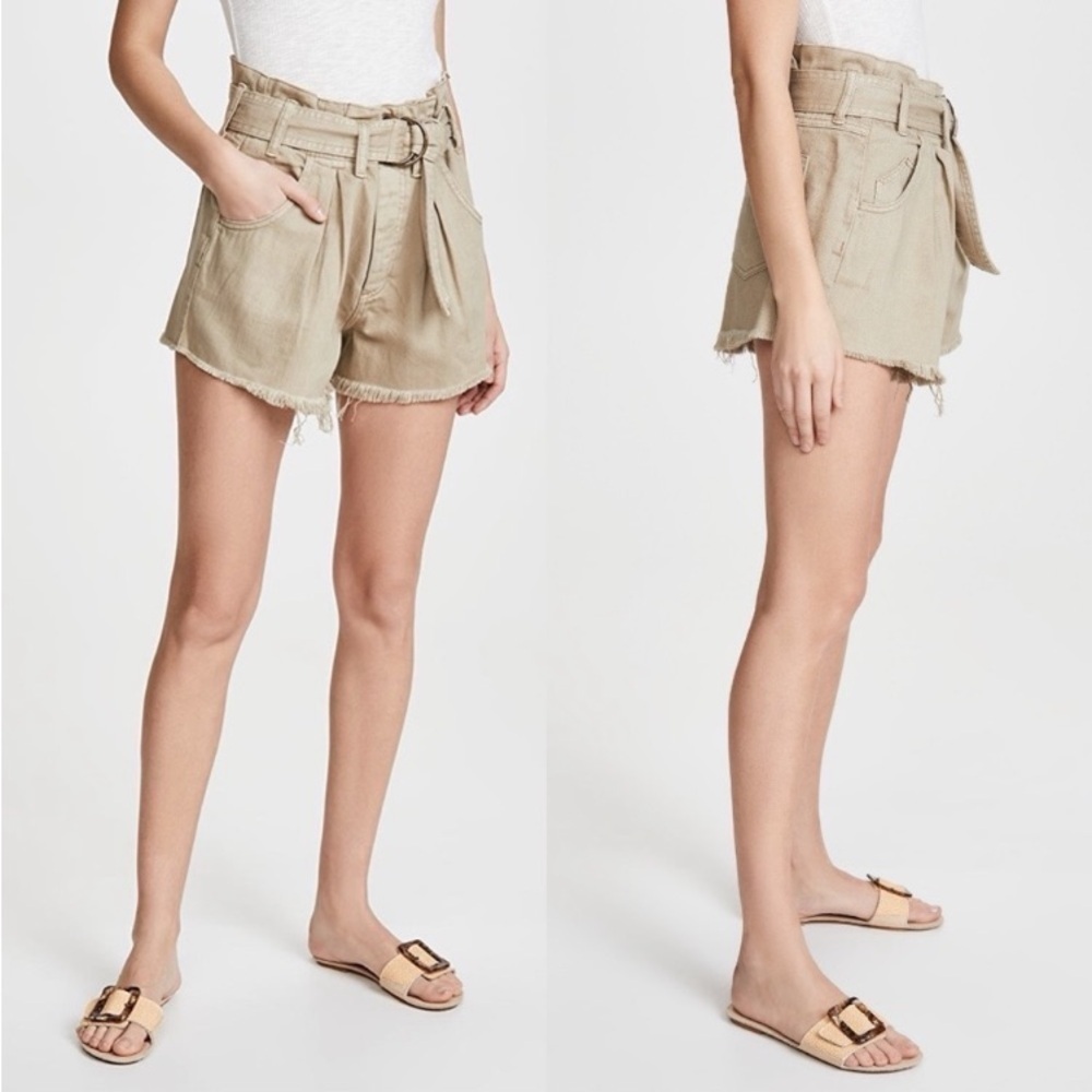 FREE PEOPLE See You Sometime Paperbag Belted Shorts Size XS